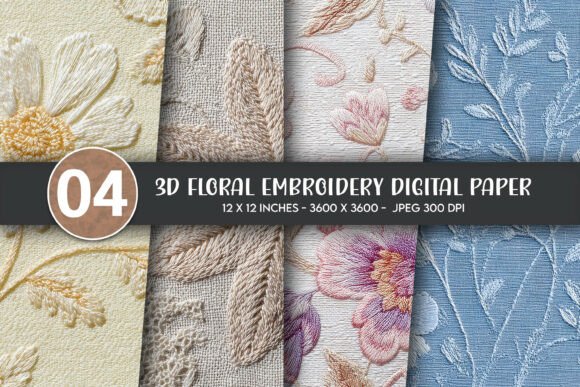 A 3D Floral Embroidery Design for Beautiful Personalized Gifts