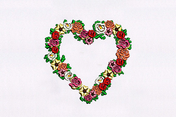 A Designer's Review: Heart Shape Flowers Embroidery