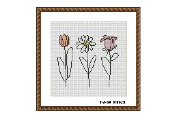A Designer's Review of the Abstract Flowers Cross Stitch Pattern for Business Merch