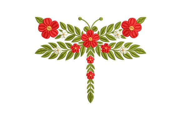 A Designer's Review of the Floral Dragonfly with Red Flowers