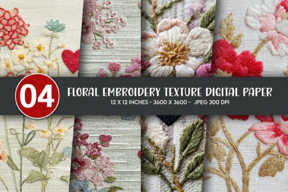 A Professional Review of Floral Embroidery Texture Digital Paper