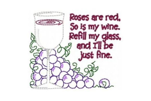 A Seasonal Embroidery Review: Roses Are Red, So is My Wine
