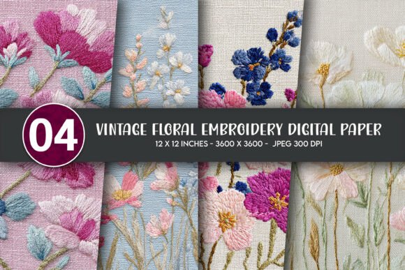 A Vintage Floral Embroidery Design for Modern Apparel