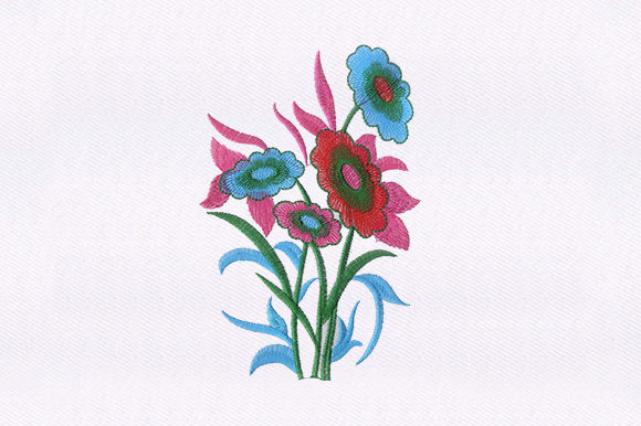 Bunched Flowers Design: A Versatile Embroidery Charm