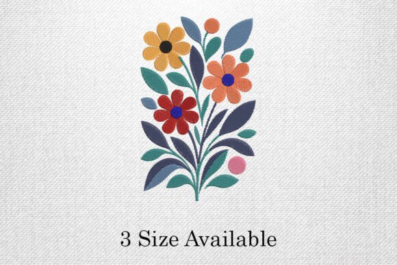 Colorful Floral Bunch Embroidery Design Review