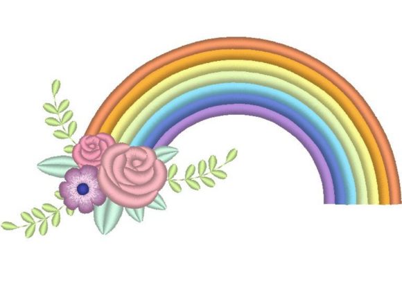 Evaluating the Rainbow and Flowers Embroidery Design for Your Shop