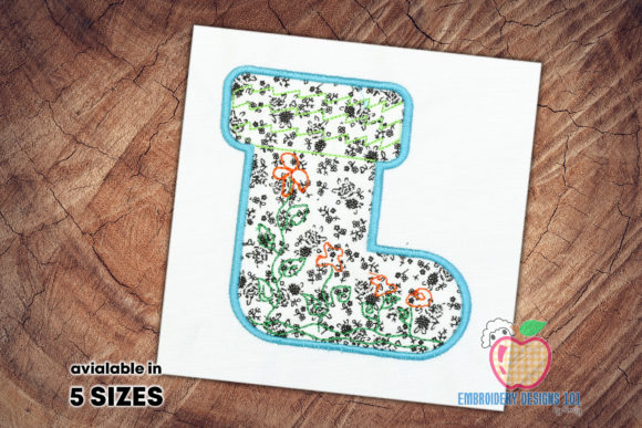 Evaluating the Shoe with Flowers Applique Embroidery Design