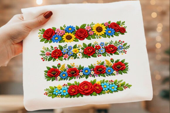 Evaluating Wildflowers Colorful Floral Embroidery for Business Merch