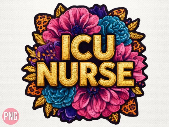 ICU Nurse Embroidery Floral Cheetah PNG Review