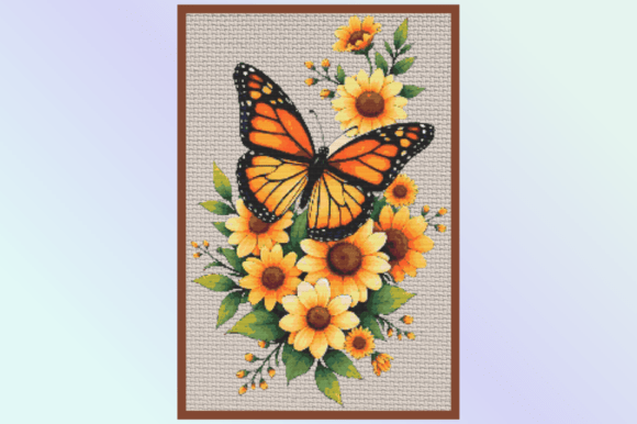 Monarch Butterfly Floral Cross Stitch Pattern for Personal Gifts
