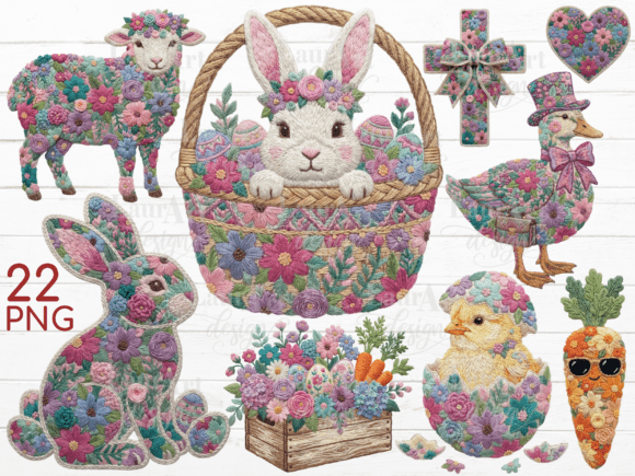My Honest Review of the Faux Embroidery Floral Easter Clipart