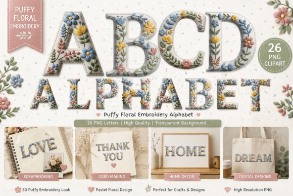Puffy Floral Embroidery Alphabet: A Designer's Review
