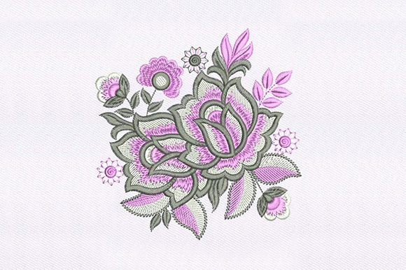 The Charm of Pink White Flowers in Machine Embroidery